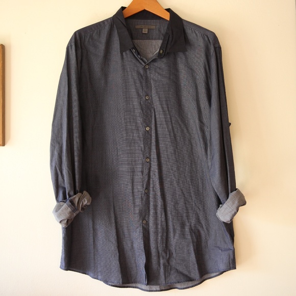 John Varvatos Other - NWOT John Varvatos Navy Button-Up XXL